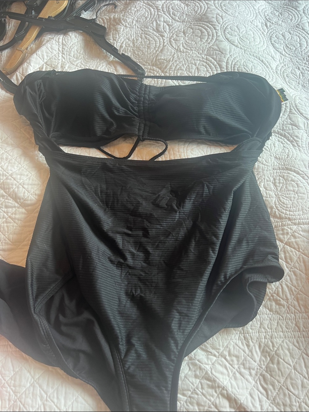 Time and Tru Black Women's Two-Piece Swim Set